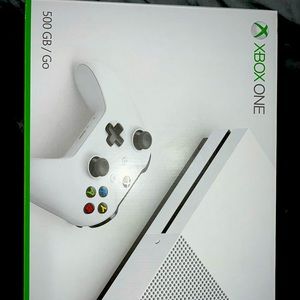 A Xbox one s, made by Microsoft. Color white